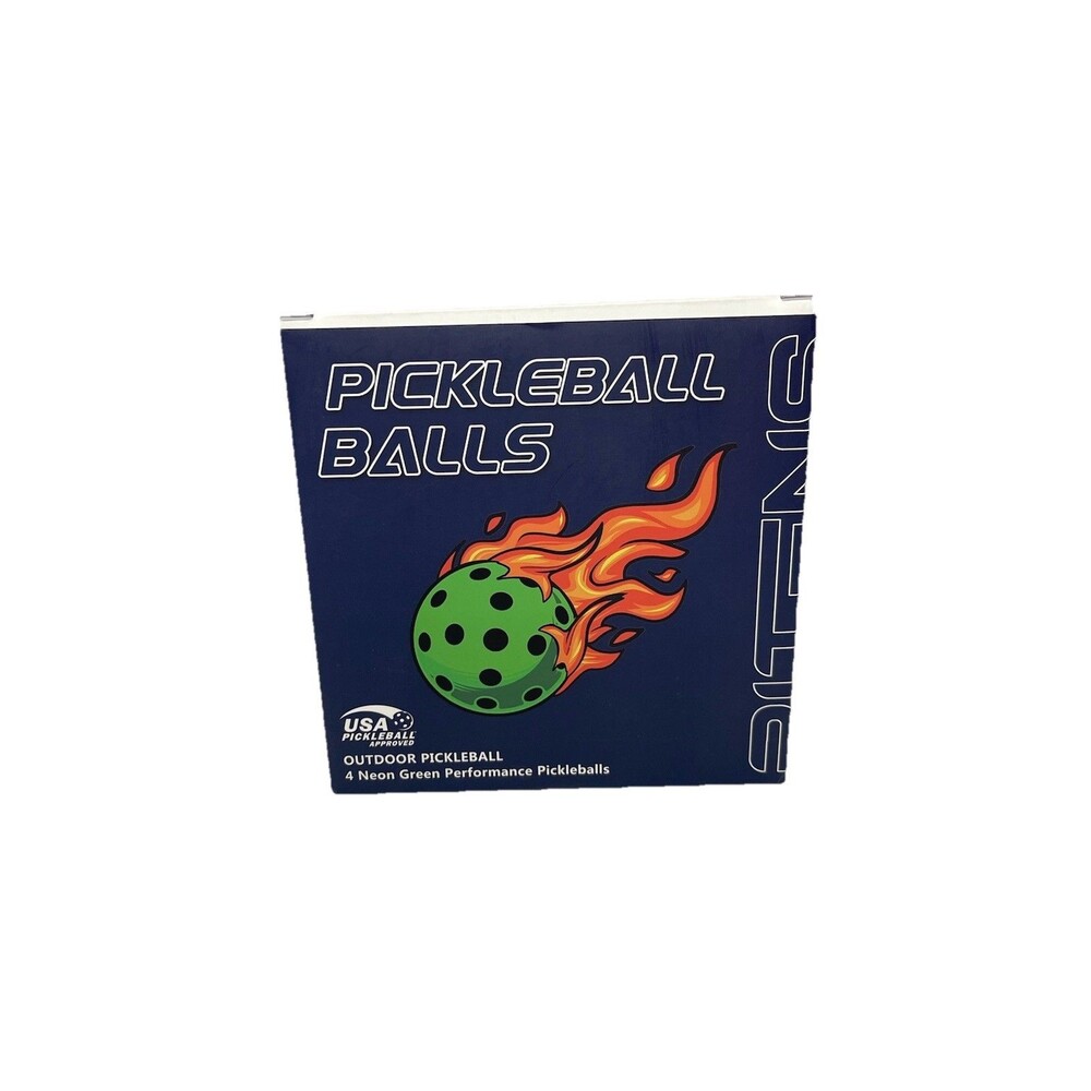 Pickleball Balls Set Outdoor - Pack of 4 - USAPA Approved Neon Green NEW